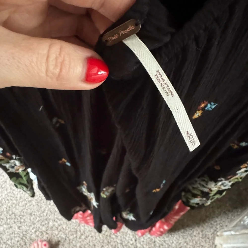 Free People embroidered bell sleeve Oxford tunic dress size xs fits oversized - Picture 8 of 8